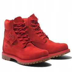 Timberland Premium 50th Anniversary Waterproof Red Boots A2r6b Womens Sz 7 Nwt New W/O Box Red Leather Timberland Boots, Outdoor High-top Boots With Red Sole, Classic Red High-top Boots, Red Timberland Boots With Round Toe, Red Leather Waterproof Boots For Outdoor, Winter Outdoor Boots With Red Sole, Red Casual Boots With Vibram Sole, Casual Red Boots With Vibram Sole, Classic Red Winter Boots