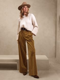 Ceres Merino-Cashmere Sweater | Banana Republic Hoc Autumn, Corduroy Pants Outfit, Black Friday Fashion, Christmas In London, Corduroy Pant, Flamboyant Natural, Wide Leg Crop Pants, Black Wide Leg Pants, Deep Autumn