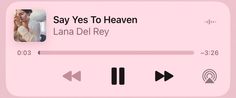 a pink screen with the words say yes to heaven and an image of a woman on her phone