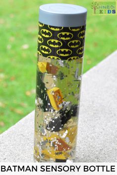 the batman sensory bottle is made from recycled materials