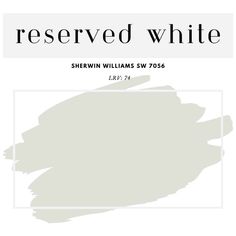 the front cover of reserved white by sheryln williams, with an image of a bird