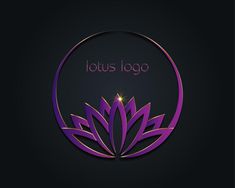 the lotus logo is purple and gold