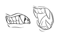 an image of teeth drawn in black and white