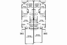 the floor plan for a two story apartment with three levels and an upper level living area