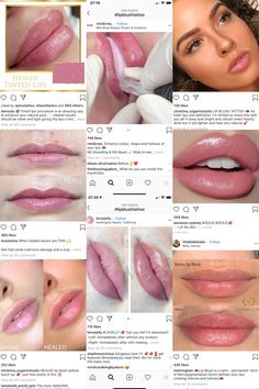 Lip Blushing Tattoo Colors Natural, Lip Blushing Tattoo Healing, Lip Blushing Tattoo Before And After Colors, Lip Blushing Tattoo Ombre