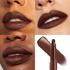 Nyx Dark Brown Lip Liner, Matte Chocolate Brown Hair, Chocolate Lipstick Black Women, Dark Brown Lipstick Makeup, Chocolate Makeup Looks, Chocolate Brown Lipstick, Chocolate Makeup, Chocolate Lipstick, Brown Lips