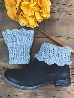 Crochet pattern available on Etsy! Crochet ans photo credit to @infixconnection on Instagram Crochet Ankle Warmers Free Pattern, Ankle Warmers Crochet, Crochet Ankle Warmers, Crochet Pattern Leg Warmers, Crochet Boots Free Pattern, Cottagecore Inspiration, Crocheted Shoes, Crochet Cozies, Ankle Warmers