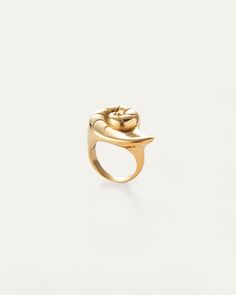 A statement-making ring that will turn heads, the water-durable Dylan Ring captures the beauty and curves of a nautilus in a major way. Finished in high-polish gold. gold ion-plated steel finish: high polish 14k Gold Ear Cuff, Animal Ring, Heel Accessories, Jenny Bird, Gold Ear Cuff, Bar Studs, Puffy Heart, Anklet Bracelet, Nautilus