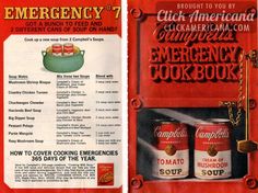 an old advertisement for campbell's emergency cookbook