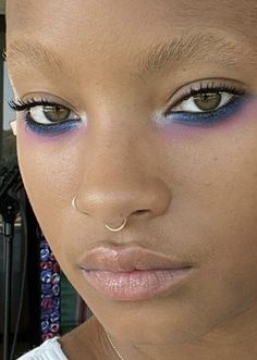 Heavy Under Eye Makeup, Lower Lid Makeup, Colorful Makeup Simple, Earthy Boho Makeup, Colourful Makeup Aesthetic, Subtle Fun Makeup, Earthy Eye Makeup, Quirky Makeup Looks, Fun Makeup Ideas Easy