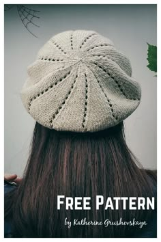 the back of a woman's head wearing a knitted hat