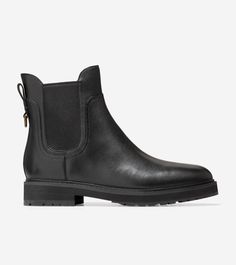 Women's Greenwich Waterproof Chelsea Bootie in Black | Cole Haan Dark Winter Wardrobe, Best Chelsea Boots, Leather Shoe Care, 2023 Fw, Comfortable Work Shoes, Look Board, Europe 2023, In Her Shoes, Womens Quilted Jacket