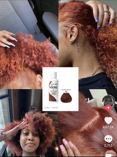 Adore Hair Dye, Dyed Curly Hair, Quick Natural Hair Styles, Ginger Hair Color, Dyed Natural Hair, Quick Braided Hairstyles, Hair Done, Hair Twist Styles, Natural Curls Hairstyles