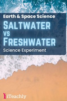 earth and space science saltwater vs fresh water science experiment book cover with ocean waves