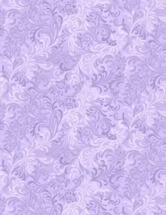 a purple background with swirls and leaves on the bottom, in shades of lavender