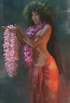 an image of a woman with flowers in her hair and the words aloha mat e