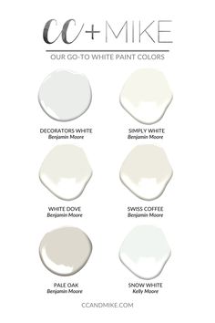 the different shades of white paint