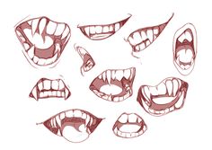 an image of mouth expressions drawn in pencil