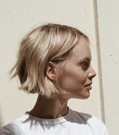 Short Blonde Bobs 2023, Julian Huff Hair, Micro Bob Fine Hair, Short Blonde Hair Square Face, Layered Bob Hairstyles No Bangs, Ear Length French Bob, Layered Bob Asian Hair, Short French Bob No Bangs, Jaw Line Haircuts