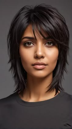 23 Discover Stunning Medium Shag Haircuts for All Hair Types Medium Choppy Shag Haircuts, Medium Length Shags, Short Shaggy Haircuts Straight Hair, Fall Haircut 2024, Short Hair Trends 2024 Haircuts Women, Modern Shag Haircuts Short, Choppy Shag Haircut, Shag Without Bangs, Choppy Layers For Medium Hair