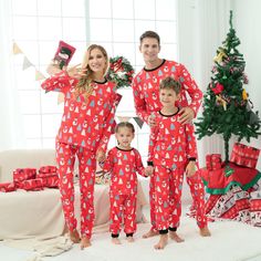 These cute pajamas are suitable for Christmas holidays and family gatherings. Your family will love these comfortable Christmas pajamas. Elegant and unique.Can be given to friends as a Christmas gift so you can wear these pajamas to spend an unforgettable Christmas with your family. Specifications: Made of premium cotton blend, skin-friendly, comfortable and soft. Unique design, long sleeve shirt, and long pants keep warm for winter. Many sizes for you to choose from. Package includes: 1 x Pajam Playful Long Sleeve Christmas Sleepwear, Family Matching White Sets For Winter, White Family Matching Sets For Winter, Family Matching Christmas Sleepwear, Red Family Matching Holiday Sleepwear, Matching White Christmas Sets, White Matching Christmas Sets, Matching Winter Loungewear Sets, Matching Loungewear Sets For Winter