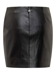 Black short skirt in faux leather. Draped on the front. Zip closure on the back.Composition: Outside:, 100% Polyester Lining:, 92% Polyester, 8% Elastane Short Black Skirt, Tom Ford Handbags, Versace Sweatshirt, Birger Christensen, Leather Short, Italian Outfits, Green Shoes, Sneaker Wedge, Short Skirt