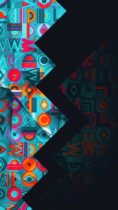 an abstract background with letters and shapes