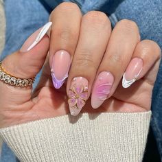 Flower Designs On Nails, Wave Nails, Party Nails, Japanese Nails, Nail Length, Nail Glue, Nails Inspo, Nail Polishes