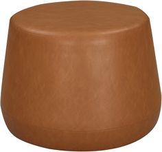 a brown leather stool with no foot rest on it's legs and the seat upholstered