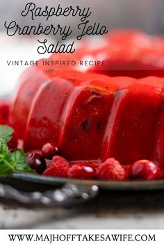 raspberry cranberry jello salad recipe on a plate