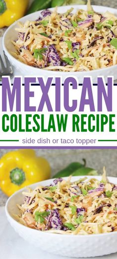 mexican coleslaw recipe in a white serving dish