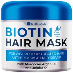 PRICES MAY VARY. VOLUME BOOST: This biotin hair mask from Bellisso helps people with thinning and fine hair achieve a fuller feeling; The secret to our hair repair treatment is how the biotin forms a coating around each strand, helping to boost volume; For people who want thicker looking hair, Bellisso’s biotin deep conditioning hair mask is the answer WITH BOTANICAL EXTRACTS: Our biotin hair treatment masks are enriched with plant extracts; This biotin conditioner mask contains a blend of botan Dry Hair Ends, Conditioner For Dry Damaged Hair, Deep Hair Conditioner, Deep Conditioning Hair Mask, Hair Repair Treatments, Split End, Biotin Hair, Deep Conditioning Hair, Hair Mask For Damaged Hair