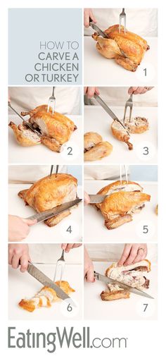 how to cut chicken in half on a cutting board with knifes and tongs