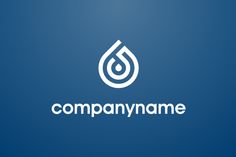 the logo for company name, company name is water drop and has a blue background