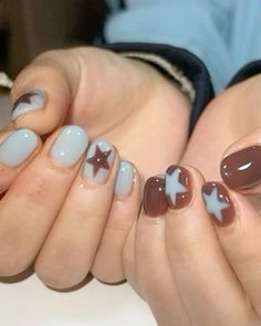 Simple Nail Gel Designs, Soul Eater Nails, Nails Autumn, Hippie Nails, Short Gel Nails, Her Nails, Short Nail