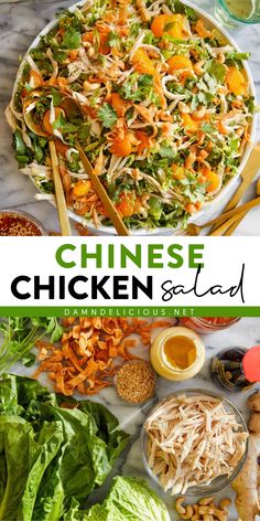 Need a quick and easy meal for tonight? Grab some leftover shredded rotisserie chicken for this Chinese salad recipe! Tossed in a homemade sesame ginger dressing, this Asian chicken salad is the BEST. You're going to love this dinner salad! Chinese Chicken Salad Recipe, Rotisserie Chicken Salad, Chinese Chicken Salad, Mapo Tofu, Leftover Rotisserie Chicken, Asian Salad, Chicken Salad Recipe, Chinese Chicken, Spring Salad