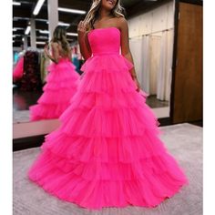 Prom Dresses Backless, Tulle Long Prom Dress, Beautiful Ball Gowns, Formal Wedding Guests, Prom Dresses Long Pink, Beautiful Long Dresses, Cute Prom Dresses, Backless Prom Dresses, Pretty Prom Dresses