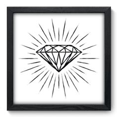 a black and white drawing of a diamond with rays coming out of the center on a white background