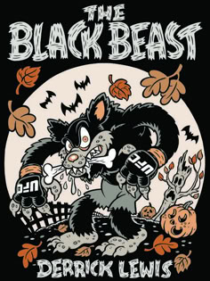 the black beast poster for derrick lewis's halloween concert, with an image of a cat