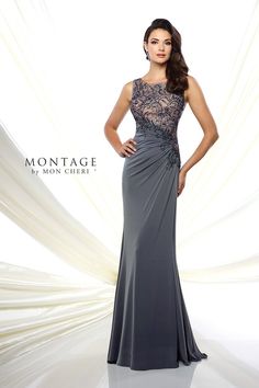 Find the Pewter/Nude Montage 116947 Long Evening Lace A Line Mother of the Bride Dress at The Dress Outlet. Free shipping! Montage By Mon Cheri, Baju Kahwin, 2016 Style, Mother Of Bride Dresses, Mother Of The Groom Dresses, Mother Of Groom Dresses, Mob Dresses, Mother Of Groom, Bride Gowns