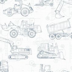 a drawing of different types of construction vehicles and their features are shown in the diagram below