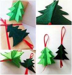 christmas tree ornaments made out of construction paper