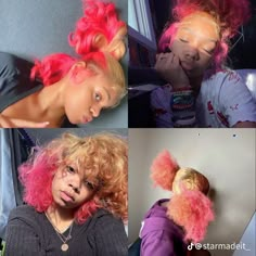 Color Combos For Hair, Pink Sisterlocks, Color Combinations Hair, Hair Dye Colors Ideas, Adore Hair Dye, Dyed Curly Hair, Best Hair Dye