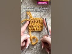 someone crocheting an object with yarn and scissors