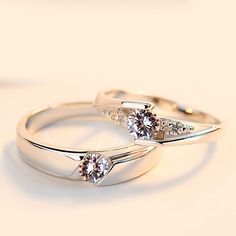 Custom Wedding Rings for Him and Her Couple Rings Silver, Marriage Ring, Silver Diamond Ring, Gold Ring Designs