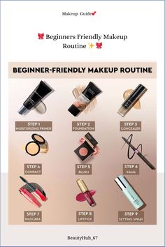 Discover the perfect makeup routine for beginners with our simple step-by-step guide! 💁🏻‍♀️ From flawless foundation to stunning eyeshadow looks, we'll walk you through every step of the process! ✨ Whether you're a makeup newbie or just looking to refresh your routine, our easy-to-follow tips will have you feeling confident and beautiful in no time! 💖✨  Overwhelmed by complicated makeup tutorials? 😫  Our beginner-friendly guide makes mastering makeup a breeze! 💄   Makeup Routine, Beginners Makeup, Easy Makeup Tips, Makeup Tutorial, Beauty Tips, Makeup for Beginners, Step-by-Step Makeup, Beauty Routine.  #MakeupForBeginners #EasyMakeup #BeautyTips #MakeupTutorial #BeautyRoutine #ConfidenceBoost #BeginnerFriendlyMakeup. Makeup Routine For Beginners, Art Tips And Tricks, Creative Nail Ideas, Easy Makeup Routine, Eyeshadow Tutorial For Beginners, Beginner Eyeshadow, Foundation Tips