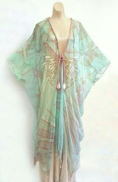 Iridescent Summer, Lady Butterfly, Zandra Rhodes, Kaftan Designs, Mode Kimono, Vintage Textile, فستان سهرة, Butterfly Dress, Moda Vintage