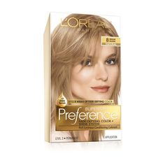 New & Improved Superior Preference is suitable for all hair types and provides beautiful gray coverage with up to 9 weeks of fade-defying color. L'Oreal Paris Superior Preference Luminous Fade-Defying Permanent Hair Color, 8 Medium Blonde, 1 kit; New and Improved Superior Preference offers rich, luminous, fade-defying color that has beautiful gray coverage and is suitable for all hair types New fade defying system provides rich long-lasting tones and now up to nine weeks of fade-defying color Ne Dandelion Blonde, Level 8 Blonde, Blonde Hair Color Chart, Alissa Salls, Medium Blonde Hair, Makeup Tip, Level 8, Cool Blonde Hair, At Home Hair Color