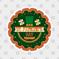 st patrick's day sticker on a white background