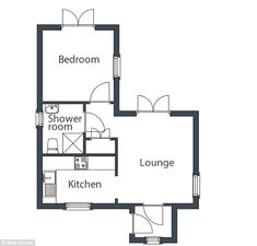 the floor plan for a two bedroom apartment with an attached bathroom and living room area